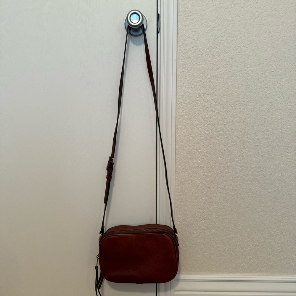Fossil Rich Brown Leather Crossbody Bag